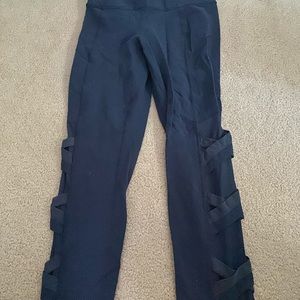Blue detailed 7/8 leggings
